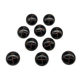 MMvolesy 10Pc Black Plastic Resin Imitation Leather Buttons with Shank Sew On for Clothes Dress Coat Jeans Crafts 25mm 1 Inch