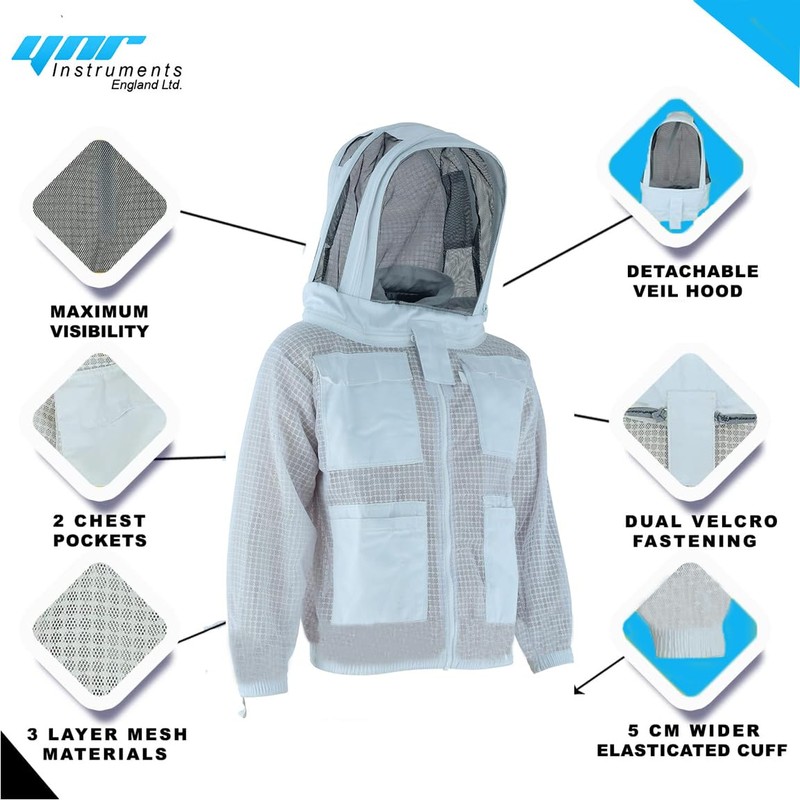 YNR BEEKEEPING Three Layer Ultra Ventilated Beekeeping Jacket for Men