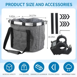Bike Basket Accessories Compatible with Schwinn,Detachable and Waterproof,Hold Cell Phones, Snacks, Wallet,Fits Most Adult Bike Handlebars,1PC