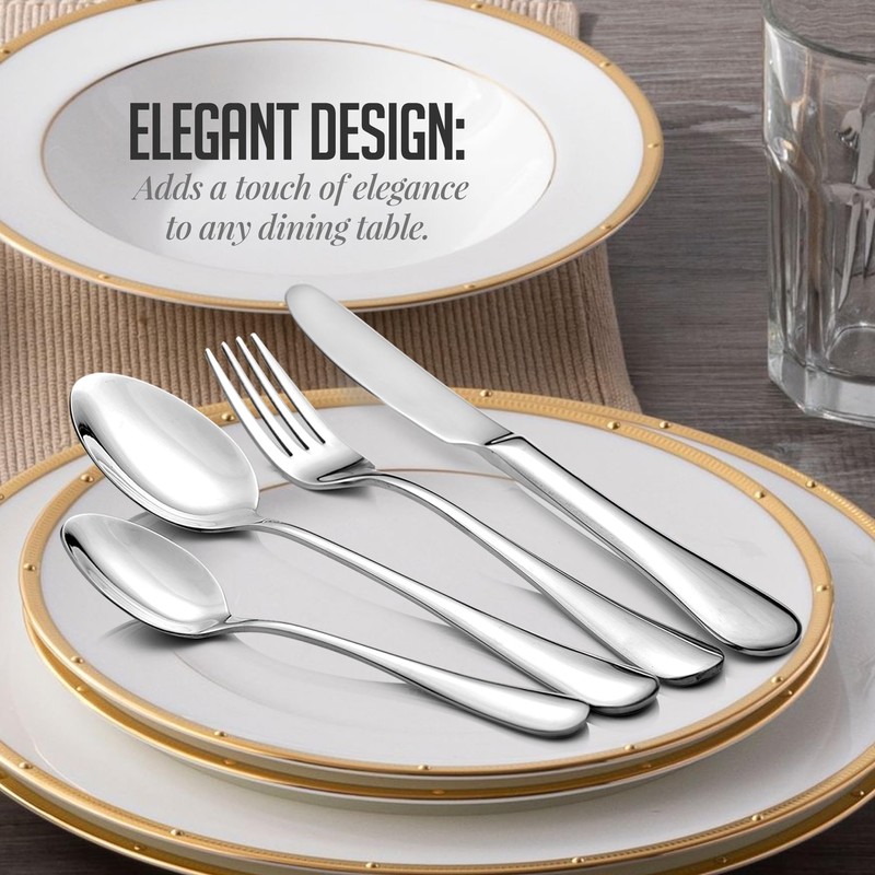 OVENTE 24-Piece Silverware Set Service for 6, Durable Stainless Steel