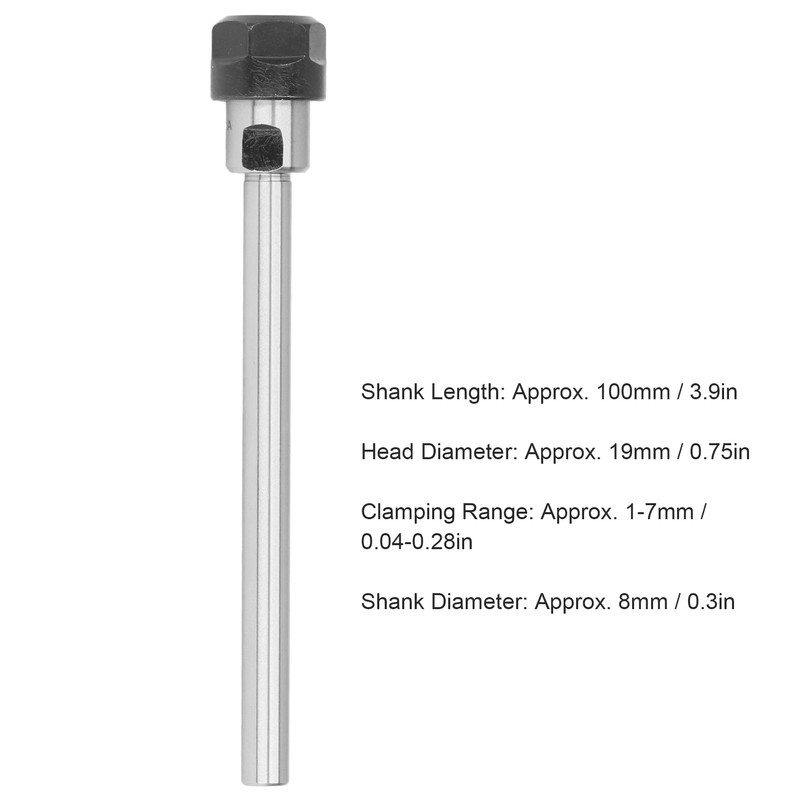 Straight Shank Extension Rod ER11 Collet Tool Holder with Wrench