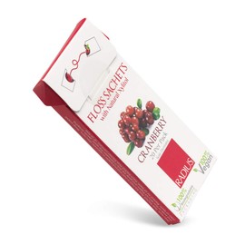 Radius Floss Sachet, Easy to Carry, Use Up, Gluten Free, Preservative-Free, No Colorings, Vegan, Biodegradable, Natural Silk (Vegan Cranberry)
