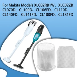Aolleteauフィルターは マキタ XLC02RB1WおよびXLC02ZB 18V LXTのCL070D、CL100D、CL106FD、CL110D、CL140FD、CL141FD、CL180FD、CL181FDリチウムイオンコンパクトコードレス掃除機と互換性があります