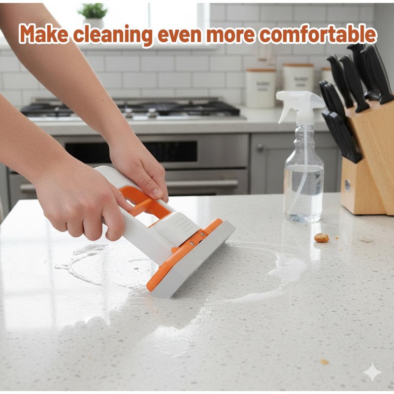 Mini Foldable Desktop Mop, Small Mop with 2 Handles and
