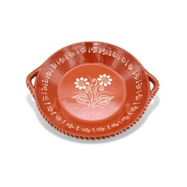 Portuguese Pottery Terracotta Clay Skillet Dinner Plate - Set of 4 Made in Portugal