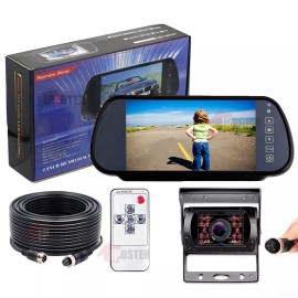 iPoster 7" Touch Button Car Rear View Mirror Monitor Backup Camera 12-24v Motorhome Van