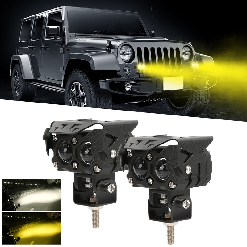 2pcs LED Spotlights 120W 4500LM Yellow White Spot Lamp IP67