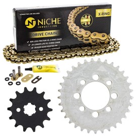 NICHE Drive Sprocket Chain Combo for Kawasaki KLX110 Suzuki DRZ110 Front 14 Rear 33 Tooth 420VM-X X-Ring 86 Links