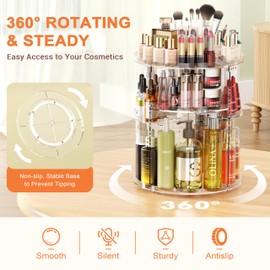 Auxmir Auxmir Makeup Organsier, 9 Adjustable Layers Cosmetic Organiser with 360 Degree Rotating, Large Capacity Revolving Makeup Storage on Stand Spinning in Vanity Table, Bedroom, Bathroom