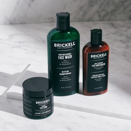Brickell Men's Daily Advanced Face Care Routine II, Activated Charcoal Facial Cleanser, Facial Scrub, Face Moisturizer Lotion, Natural and Organic, Scented