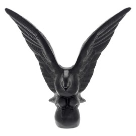 United Pacific 72007 Matte Black American Eagle Hood Ornament, Metal Construction, Universal Two Stud Installation, Detailed Design - ONE Unit