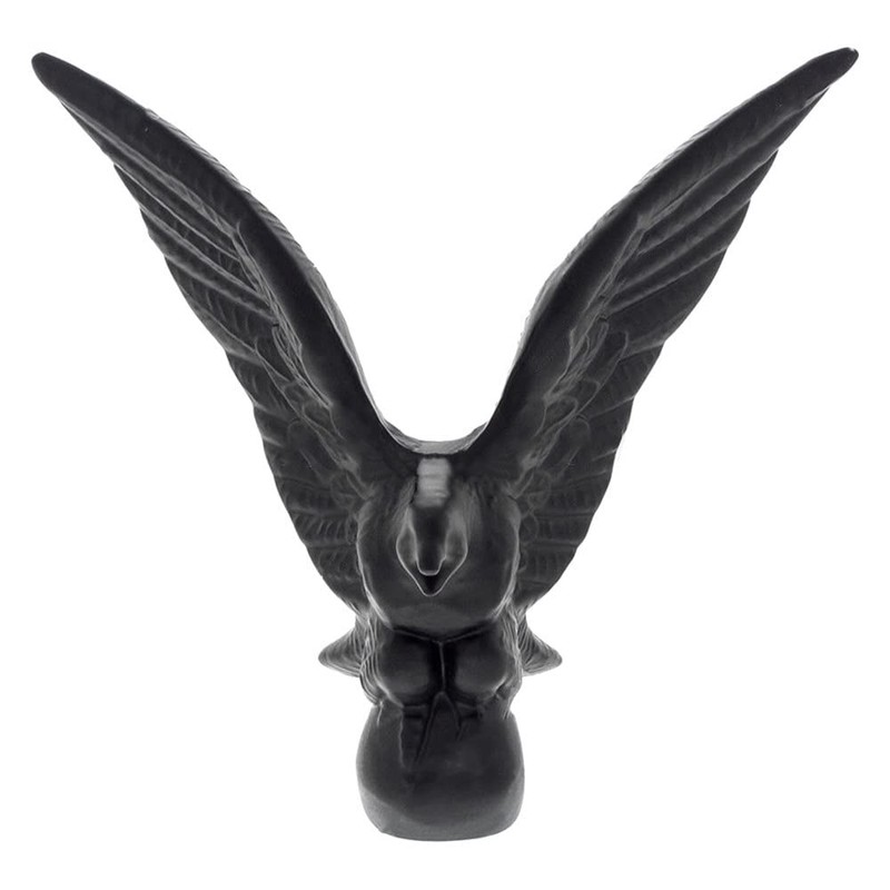United Pacific 72007 Matte Black American Eagle Hood Ornament, Metal