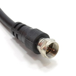 kenable Coaxial Satellite to TV Aerial Cable F type Plug to RF Fly Lead RG59 1.5m Black [1.5 metres]