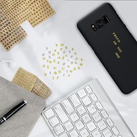 OptiPro Alphabet Stickers, 0.1 inch (3 mm), 12 Pieces, Metal Stickers, Waterproof, DIY Nail Stickers, Alphabet, Glitter, Numbers, Letters, Handmade, Notebook, Paper, Phone Decoration, Schedule Sticker