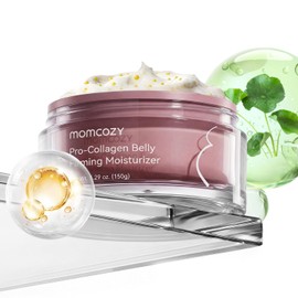 Momcozy Stretch Mark Cream, EWG Verified & Dermatologist Tested, 4x Peptide & Centella Oil Capsule Belly Moisturizer for Pregnancy, Nourishes Dry Skin, 5.29 oz (150g)