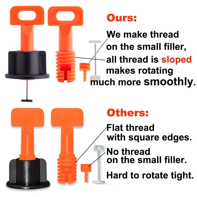 Tile Leveling System Kit with 100pcs Tile Leveler & 2