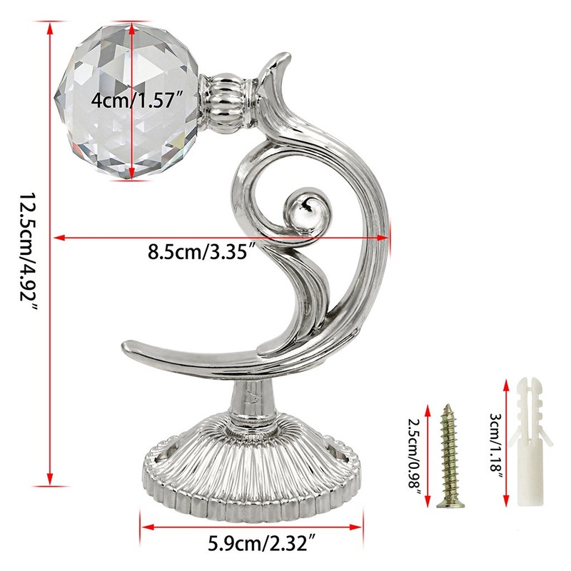 BTSKY 1 Pair Glass Cystal Ball Window Curtain Clothes Hold