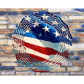 Liberty Flags & Gifts 10" Waving American USA Flag Hanging Wind Spinner Yard Decor 3D Kinetic rws-014