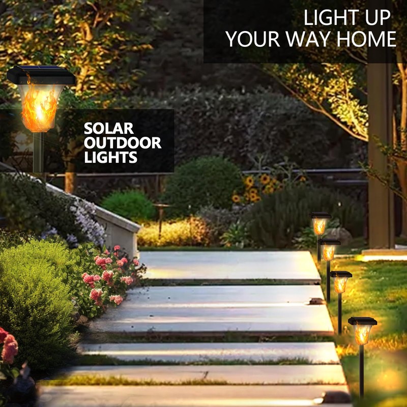 Swingers Solar Lights Outdoor,with Upgraded 2nd-gen Flame tech,LED Solar Torch