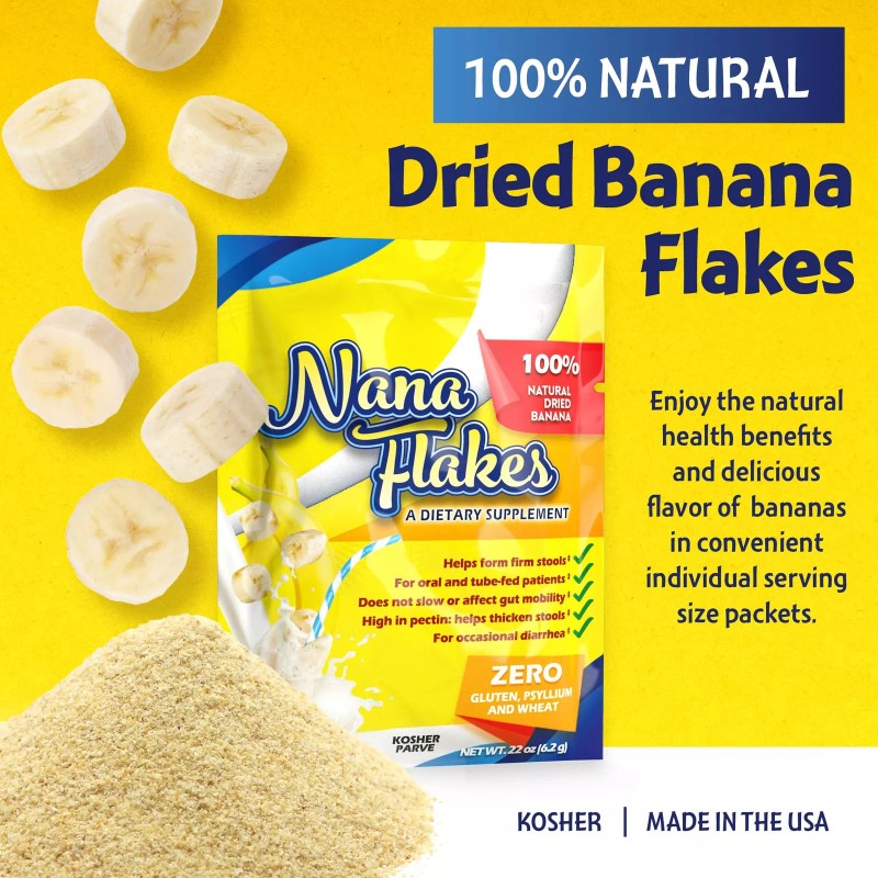 Nana Flakes 100% Pure Dried Banana No Sugar Single Serve