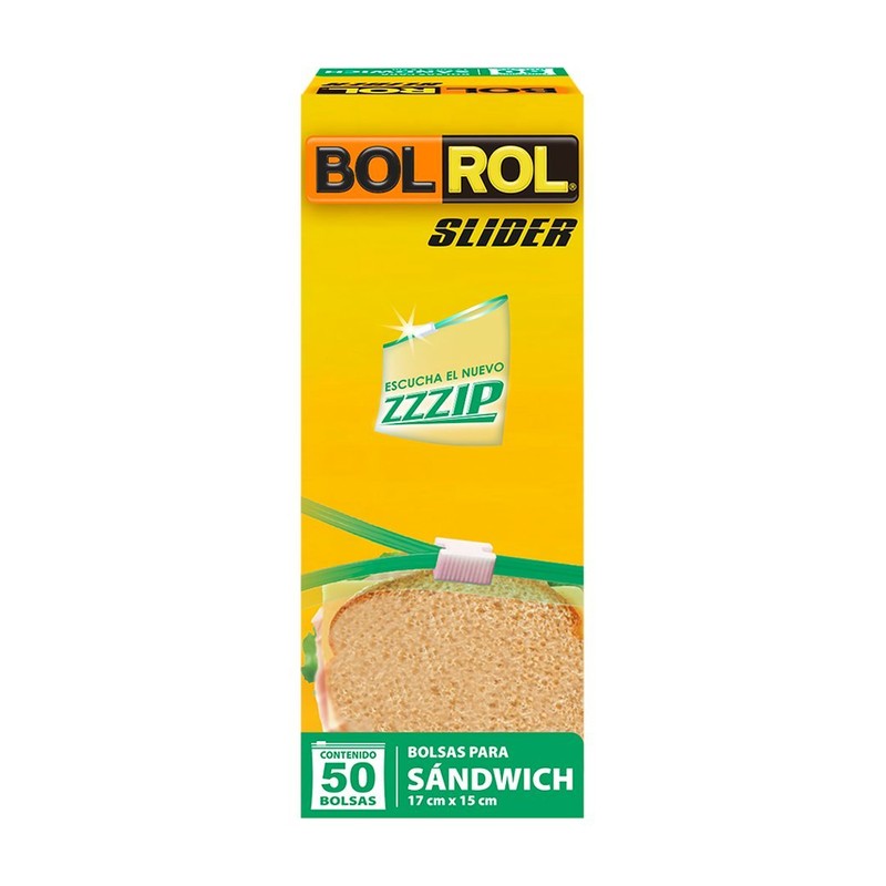 Bol Rol Bolsas Herméticas con Slider para Sándwich, 17 x