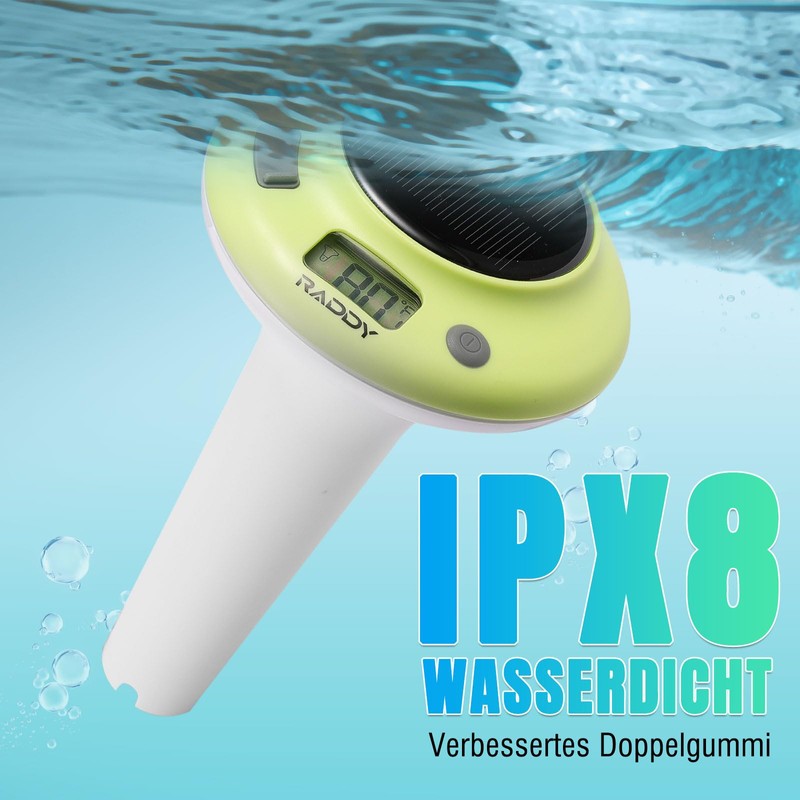 Raddy PT-5 Wireless Pool Thermometer, Floating, Easy to Read