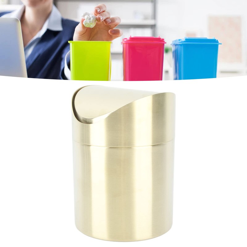 Mini Countertop Trash Can, Stainless Steel Desktop Trash Cans Swing