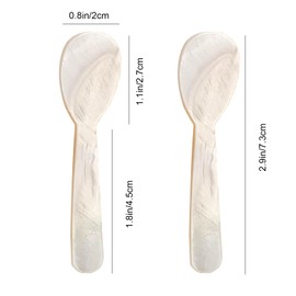 ZUDKSUY Caviar Spoons 20Pcs Mother of Pearl Spoons- Shell Spoon for Caviar, Desserts, Coffee, Jam, Ice Cream, Restaurant Serving, Home & Gifts(7.3cm/2.9 Inch)