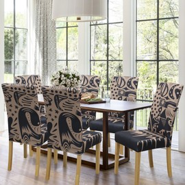 BIETYONE Dining Chair Covers,Dining Room Chair Covers Set of 4,Stretch Kitchen Chair Cover,Washable Dining Chair Cover,Parsons Chair Slipcovers Protective,for Home,Restaurant,Banquet(Pattern 4)