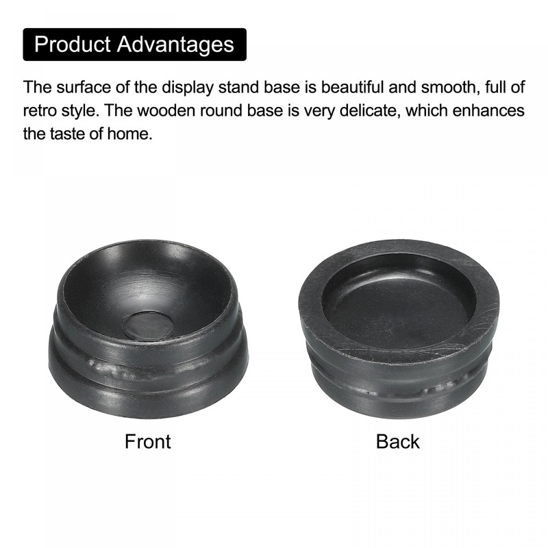 sourcing map Ball Stand Holders Displays Base Diameter 2.5cm Black