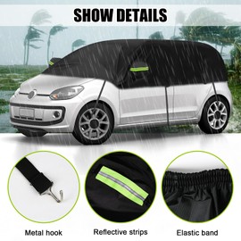 JinsenTGG Autoabdeckung Wasserdicht Ersatz fr VW UP/SEAT MII//Skoda Citigo 2011-2024, Halbgarage, Autohlle Autoplane, Winddichte Halbabdeckung fr Allwetter, UV-Best?ndige Vollgarage Regen Sonne Staub Schutz
