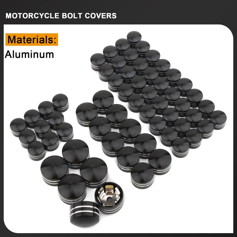 62PCS Motorcycle Bolt Covers Engine Head Bolts Toppers Cap for