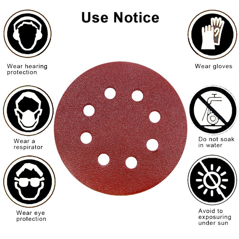 50PCS Sanding Discs Pads 80 Grits 5 Inch Hook and
