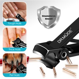 DRMODE Nail Clippers for Men Thick Nails - 16mm Wide Jaw Opening Large Toenail Clippers Heavy Duty Sharp Toenail Clippers for Seniors for Thick Fingernails and Toenails, Long