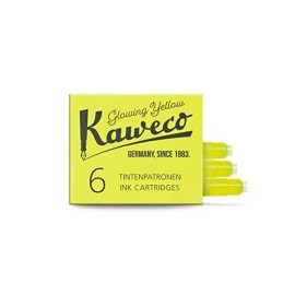 Kaweco Fountain Pen Ink Cartridge Refill Pack of 6 Neon Yellow 1ml Cartridges