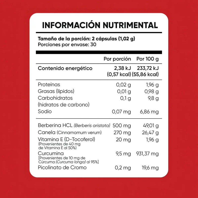 Multiblue Berberina Capsulas Vitamina Curcuma Sabor
