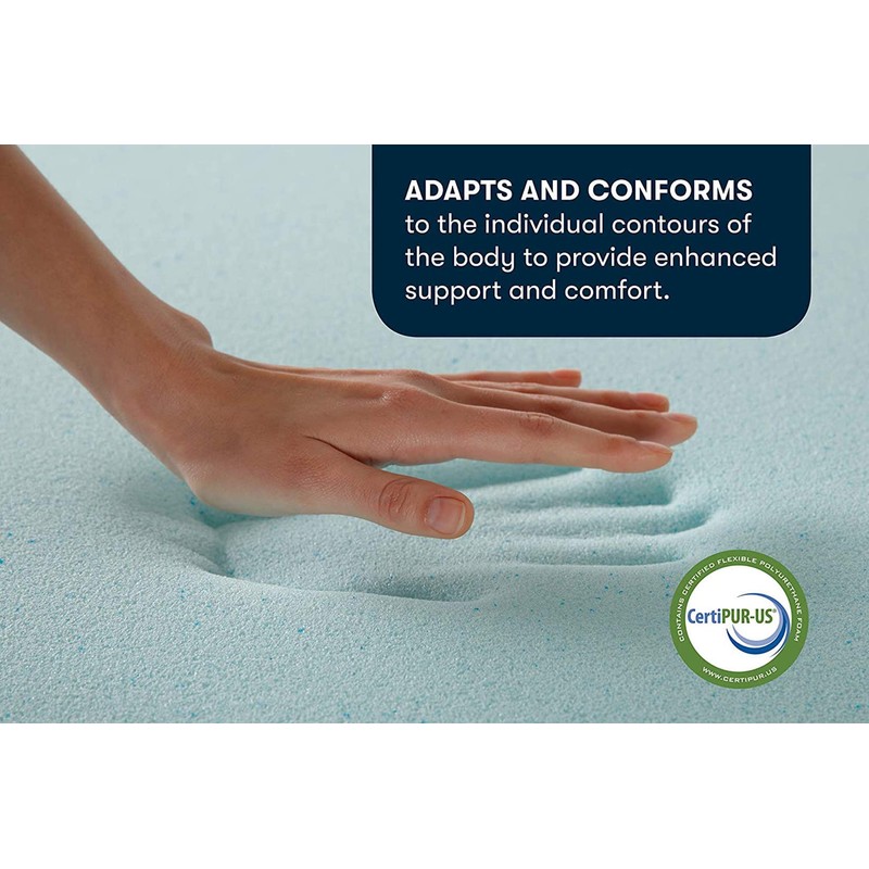 Serta ThermaGel Cooling, Pressure-Relieving Memory Foam Mattress Topper, 3 Inch,