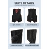 Boy's 5-Piece Suit, Boys' Formal Suit Set with Vest Pants