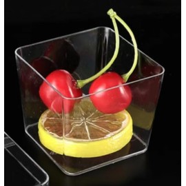 zappy 100 Pk 5 oz Plastic Dessert Cups, Mini Dessert Cups with Spoons Appetizer Cups,Yogurt Parfait Glasses, for Party Ice Cream Cups Trifle Bowl, Clear Plastic Cups