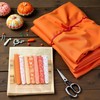 Sluswallow 7Pcs Orange Cotton/Polyester Fabric Bundle Squares Patchwork DIY Sewing