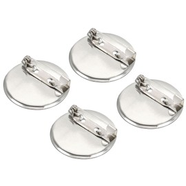 YOKIVE 100 Pcs Brooch Clasp Pins, Disc Base Blank Trays Clips, Sewing Badges Craft, Great for Art, Home, Shop, Daily Use (Silver, 1.14-Inch)