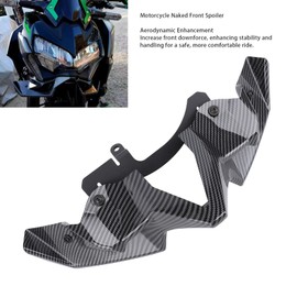 Motorcycle Naked Front Spoiler for Z900 2020-2024, Motorcycle Aerodynamic Winglets Beak Nose Cone Extension Fairing Cowls, Front Wing Downforce Naked Spoilers (Carbon Fiber Style)