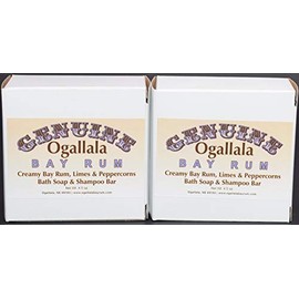 Two (2) Genuine Ogallala Bay Rum, Limes & Peppercorns Bath Soap/Shampoo Bar- 4.5 oz each