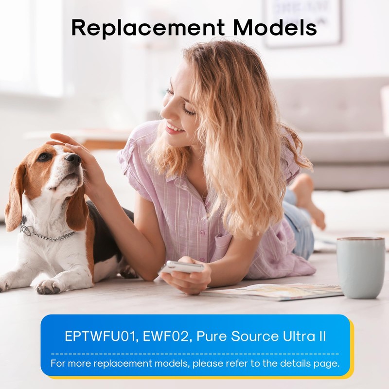 EXCELPURE Refrigerator Water Filter Compatible with Frigidaire EPTWFU01, EWF02, Pure