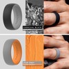 ThunderFit Silicone Wedding Rings for Men, 2 Layers Round Rubber