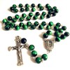 elegantmedical HANDMADE 10MM green Tiger Eye Bead Rosary CROSS catholic