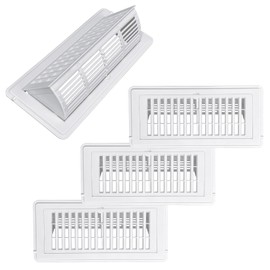 2-in-1 Vent Deflector for Home Floor, Strong Plastic, 4"x10“ Register Type of Deflector, POP up Damper Vent Directional Cover, Floor Air Vent Deflector Under Curtain, Couch or Bed (White, 4Pack)