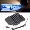 One Handed Gaming Keyboard 35 Keys Waterproof Wide Palm Rest