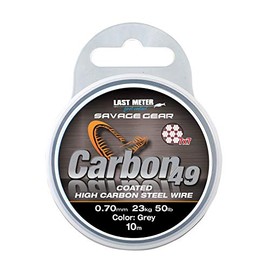 Savage Gear carbon steel leader 7x7 10 m, leader for pike, perch & bass leader rigs for fishing rigs, steel for steel, coated leader. , 0.70mm / 23kg Tragkraft