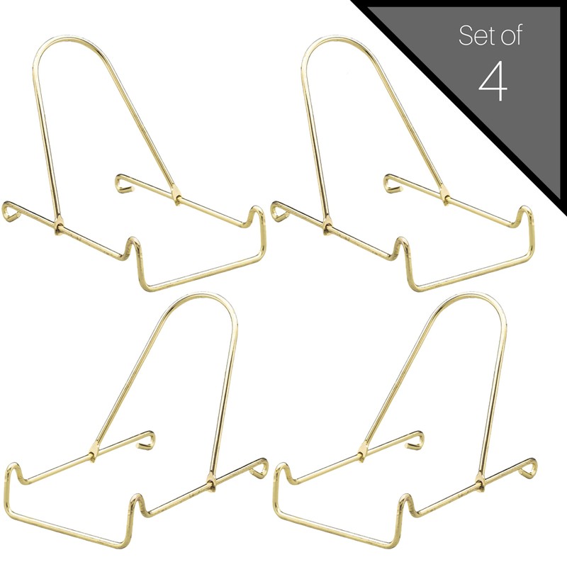 BANBERRY DESIGNS Adjustable Brass Easels - Set of 4 Sliding